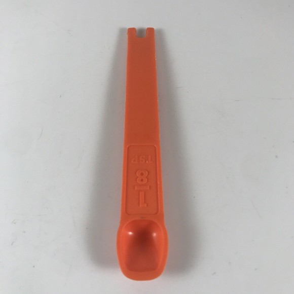 Tupperware Measuring Spoon Replacement 1/8 Tsp Orange #1266-1 Vintage - Picture 3 of 6